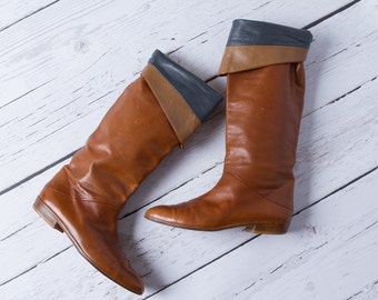 vintage Joan & David leather boots 80s 90s