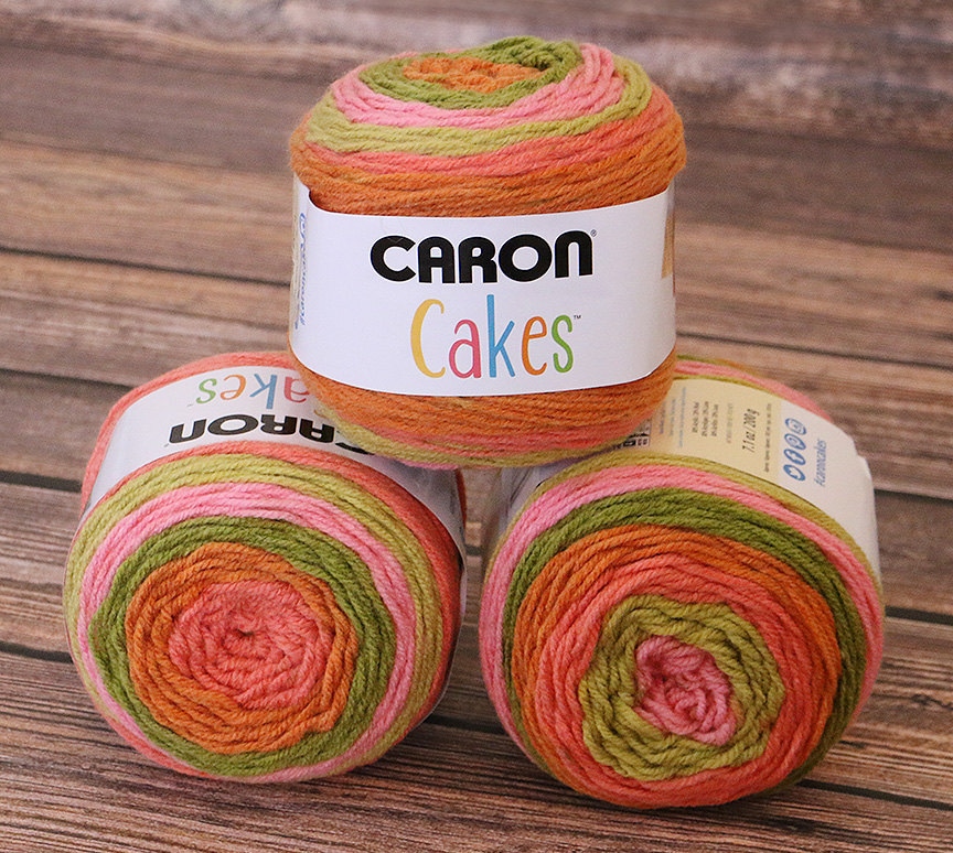 Caron Cakes Yarn Strawberry Kiwi NEW Color Wool Blend