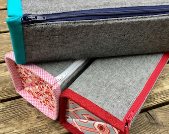Zip Up Tray Pouch, Fabric Tray, Zip Up Pouch, Folding Zip Up Pouch , Zippered Pouch, Project Bag, Makeup Bag, Travel Pouch, Made to Order