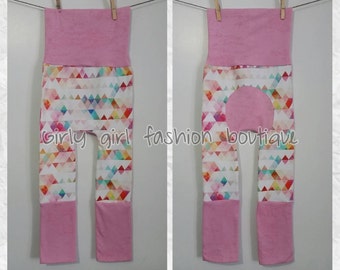 Maxaloones pantalons evolutif grow with me pants rainbow triangles pink