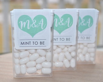 Mint To Be Tic Tac Labels, Bridal Shower Favors, Wedding Favors, Bachelorette Party, Engagement Party Favors, Mint Favors - Set of 24 Labels