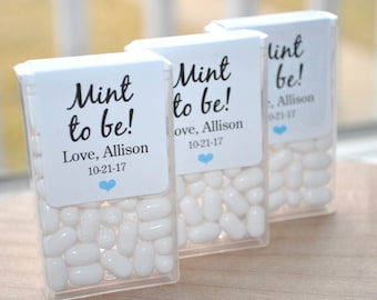 Bridal Shower Favors, Tic Tac Labels Mint To Be, Wedding Favors, Bachelorette Party, Personalized Engagement Mint Favors - Set of 24 Labels