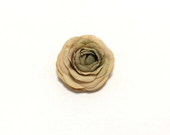 One TAUPE BEIGE Ranunculus - 3.5 Inches - Artificial Flower, Silk Flower, Wedding Flowers, Flower Crown, Hair Accessories, Millinery, Wreath