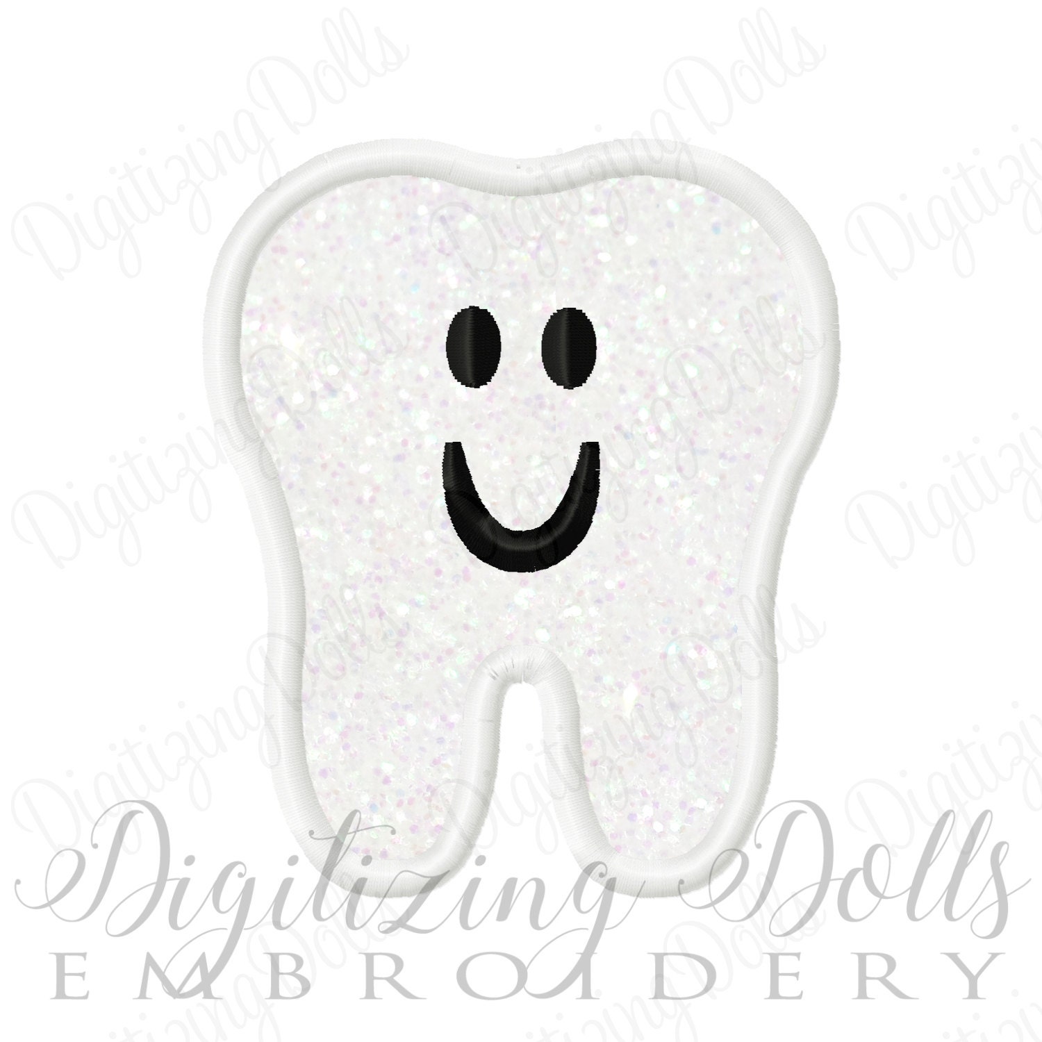 Happy tooth applique machine embroidery design 2x2 3x3 4x4 5x5 Happy tooth applique machine embroidery design 2x2 3x3 4x4 5x5