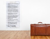 Extra Large Desiderata Marble & Gold Gallery Wrapped Canvas with wood frame on back for easy hanging 20 inches wide by 40 inches Tall