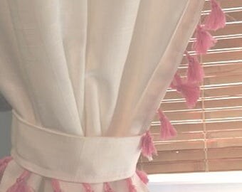 Pink Tassel Curtain - other color options