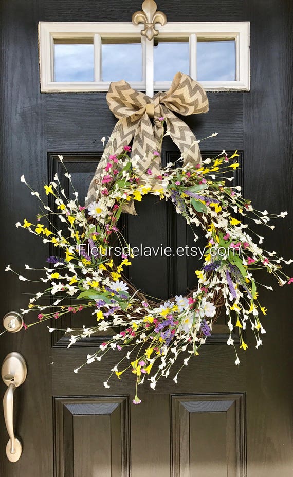 Items similar to CLEARANCE! Spring Wreaths for Front Door, Front Door ...