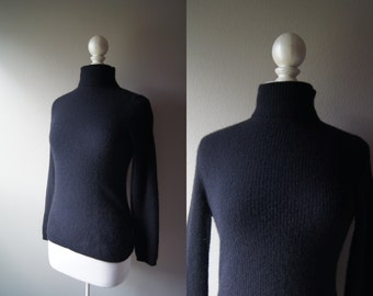 Vintage LORO PIANA Cashmere Sweater Black Cashmere Sweater Loro Piana Sweater Black Turtle Neck Sweater
