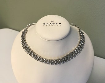 Vintage Silver Tone Choker Necklace