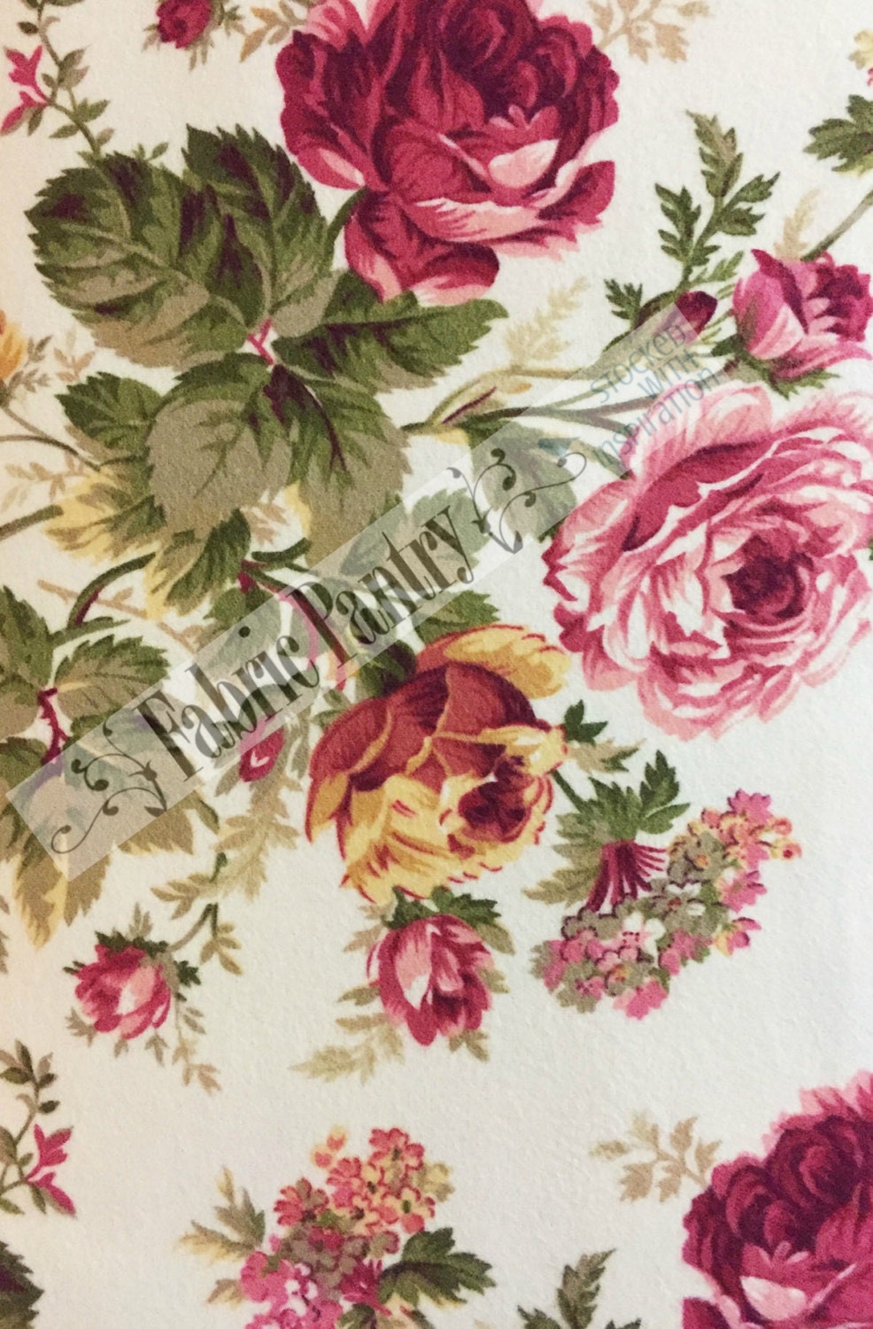 Shabby & Chic BUTTERSCOTCH ROSES FLANNEL Quilt Fabric