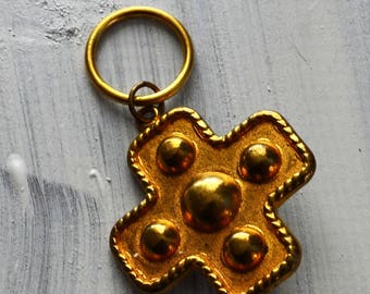 Cross Glass Holder Goldtone retro