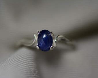 Sapphire Ring, Blue Sapphire Cabochon Ring 1.09 Carat Appraised at 500.00, September Birthstone, Natural Sapphire Jewelry, Oval Cut