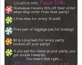 LuLaRoe Hostess Rewards Chalkboard Printable