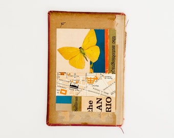 Original paper collage, mixed media collage, vintage paper collage