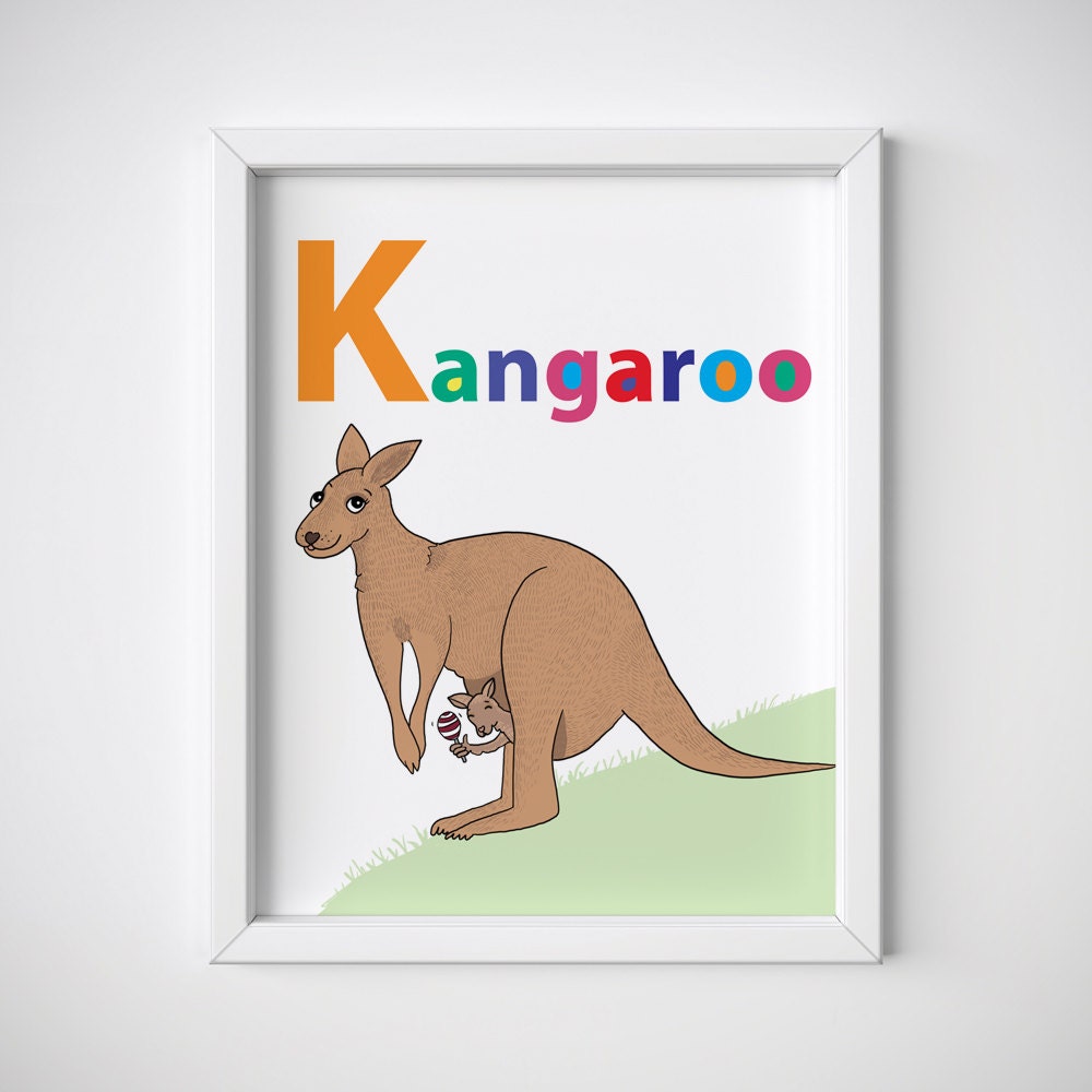 Nursery printable artK is for KangarooABC