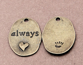 2 Coffee Charms Antique Silver Tone 3D with Heart SC4723