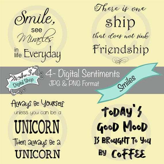 We Are 3 Digital Shop - Smiles Sentiments,  Transparent Digital Image