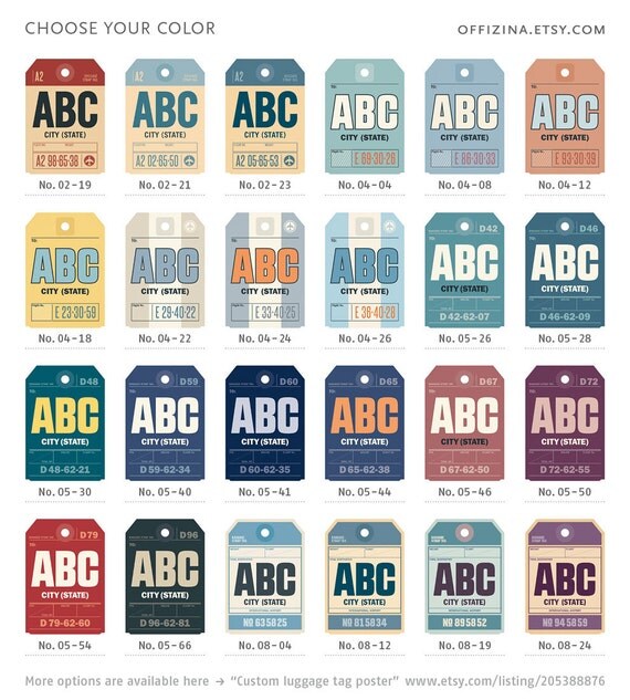 Sydney Australia SYD. Luggage Tag Poster. Baggage Tag Print.