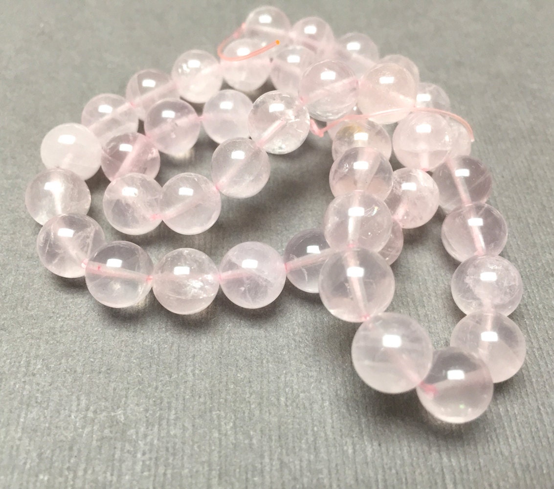 Rose Quartz Round Beads. Pink. Translucent. Gemstone Beads.