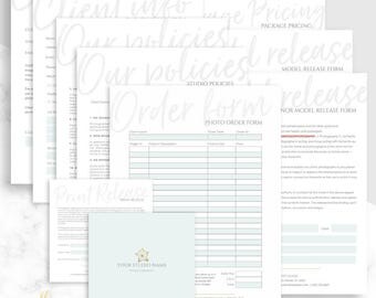 Portrait Contract Set - Photography Contract - Model Release - Print Release - Studio Contract - Photoshop Templates - Photo Forms
