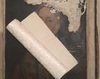 Tissu en soie religeux 19ème /