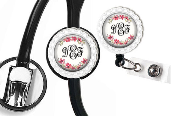 Personalized Stethoscope ID Tag Clip & Retractable Badge Reel