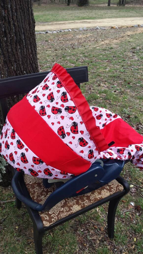 Ladybug baby car seat cover infant seat cover slip cover Graco
