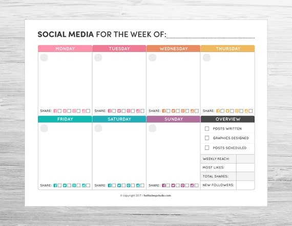 Weekly Social Media Planner