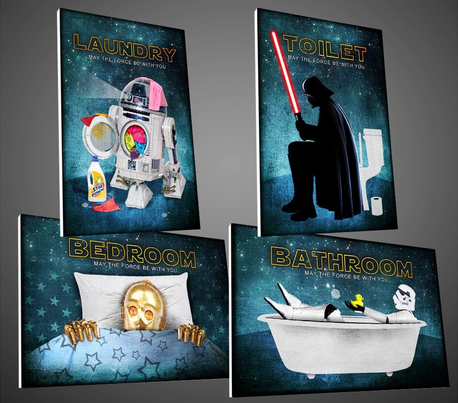 Darth Vader Toilet signStormtrooper bathroom signR2D2 by TotalLost