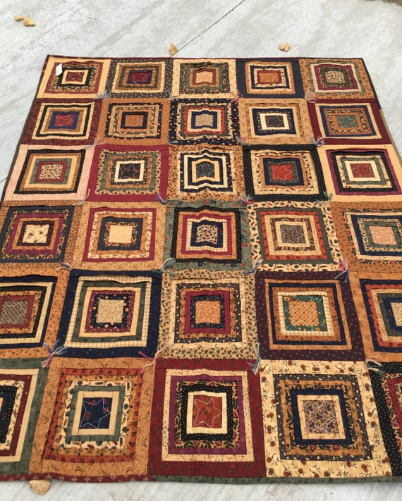 pleated-log-cabin-quilt-kansas-troubles-log-cabin-48x58