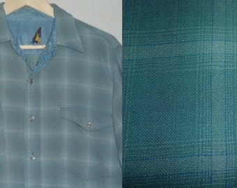 1960s Shirt / M / Pendleton / Pearl Snaps / Western Shirt / Rockabilly Shirt / Vintage Pendleton Shirt / Work Shirt / Plaid Shirt / Wool