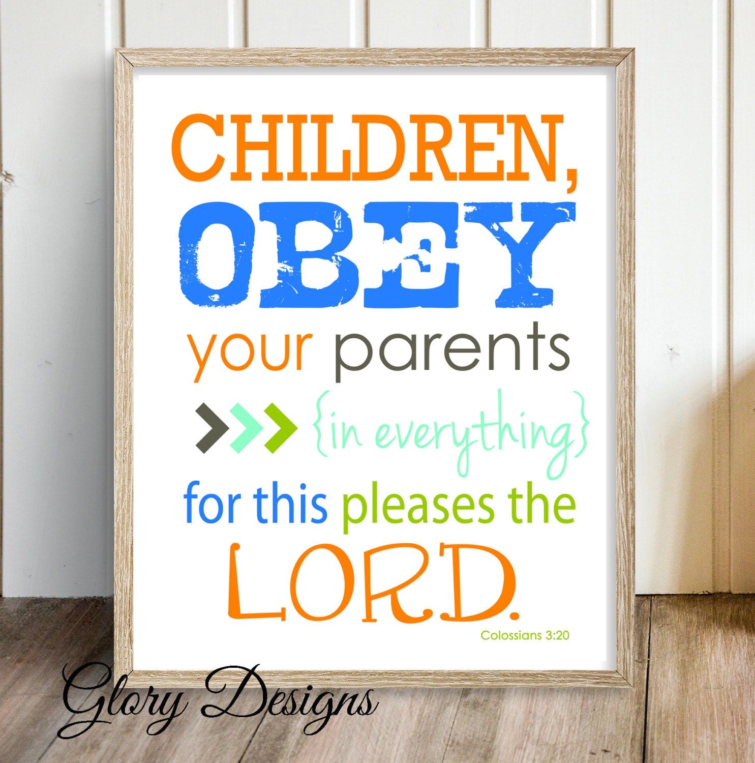 Bible Verse Children Obey Your Parents Scripture Printable