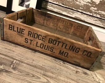 Vintage Rare 1960's Blue Ridge Bottling Inc St Louis Wood Soda Crate