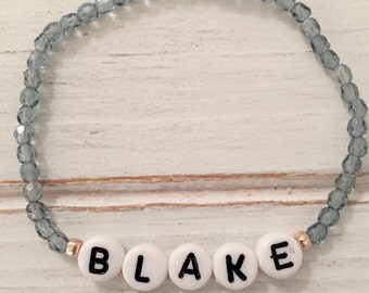 Custom name beaded bracelet; name bracelet; friendship bracelet