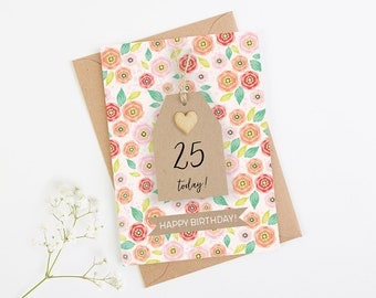 Any Age Personalised Birthday Card Floral Tag