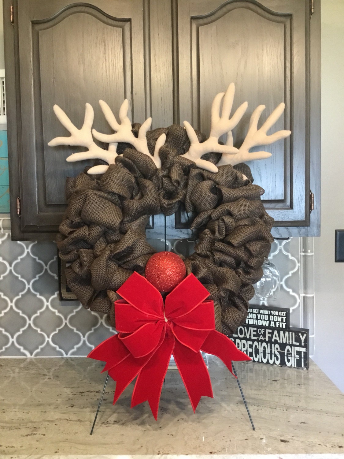 Reindeer Christmas Wreath 