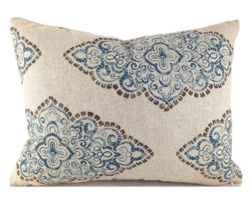 Lumbar Pillow Cover ANY SIZE Decorative Pillows Blue Pillow