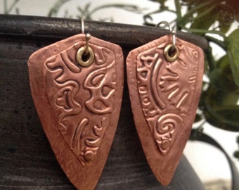 Copper Sword Earrings