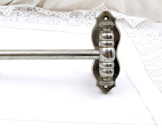 Antique French Articulated Chrome Plated Copper Towel Rack, Bathroom, Retro Vintage Home Interior, Diy, Hook, Boudoir, Kitchen, Tea Towel Antique French Articulated Chrome Plated Copper Towel Rack, Bathroom, Retro Vintage Home Interior, Diy, Hook, Boudoir, Kitchen, Tea Towel