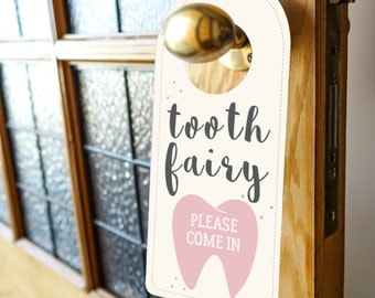 Tooth Fairy Door Sign - Official Tooth Fairy Sign - Tooth Fairy Printable - Instant Download and Edit with Adobe Reader
