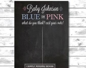 chalkboard gender reveal party cast your vote sign, gender reveal sign, chalkboard, blue or pink, what do you think, PRINTABLE, DIGITAL FILE