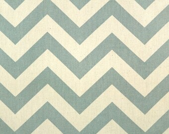 2.5 Yards Premier Prints Zig Zag Village Blue/Natural (Discontinuous) DESTASH
