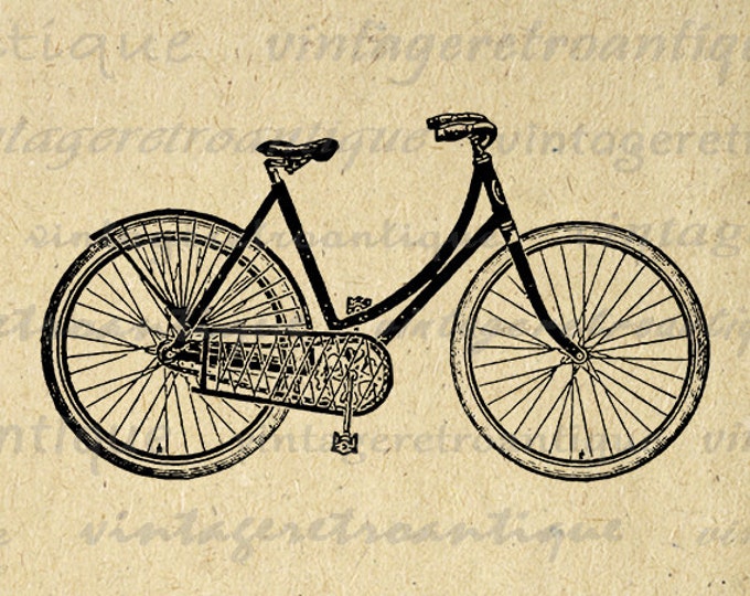 Digital Image Antique Ladies Bicycle Printable Bike Download Illustration Graphic Vintage Clip Art Jpg Png Eps HQ 300dpi No.1484