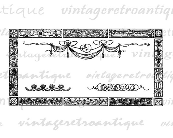 Printable Digital Design Elements Header Embellishments Download Graphic Formal Fancy Image Vintage Clip Art Jpg Png HQ 300dpi No.355