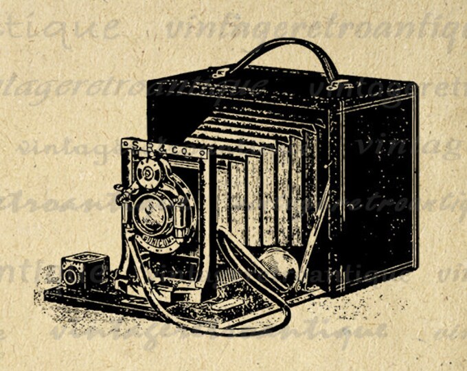 Digital Image Antique Camera Download Old Fashioned Printable Illustration Graphic Artwork Vintage Clip Art Jpg Png HQ 300dpi No.1434