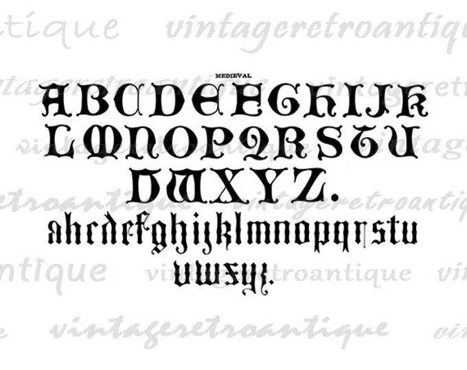 Printable Graphic Ancient Alphabet Digital Medieval Letters Download Image T-Shirts Jpg Png Eps HQ 300dpi No.396