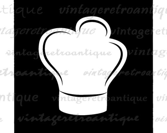 Digital Chef Hat Printable Graphic Cook Image Download Vintage Clip Art Jpg Png Eps HQ 300dpi No.3320