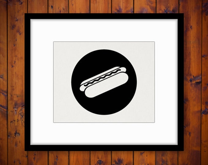 Printable Hot Dog Graphic Download Food Digital Hotdog Icon Image Vintage Clip Art for Transfers Making Prints etc HQ 300dpi No.4405