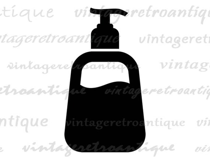 Printable Graphic Hand Soap or Lotion Icon Image Download Digital Vintage Clip Art Jpg Png Eps HQ 300dpi No.4326