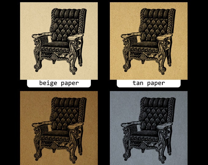 Digital Antique Chair Graphic Image Furniture Printable Illustration Download Vintage Clip Art Jpg Png Eps HQ 300dpi No.1130